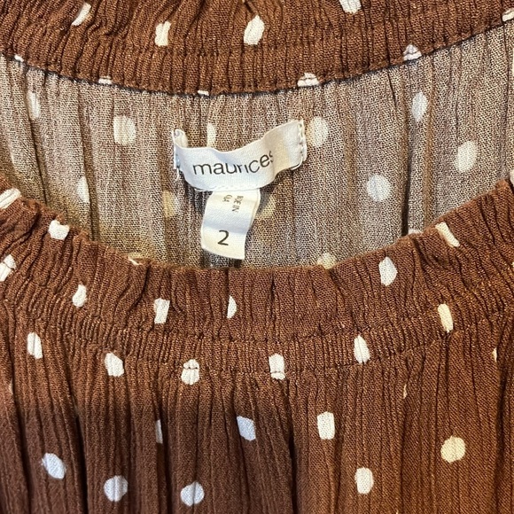 Brown polkadot blouse - Picture 2 of 3